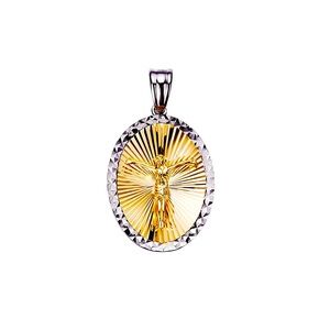 925 Sterling Silver & 14k Gold Filled  Oval Medallion Pendant